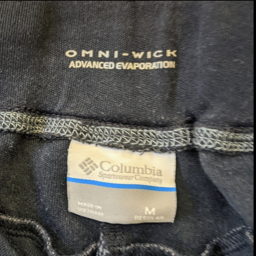 Columbia Omni-Wick Drawstring Joggers Dark Gray/Navy Blue Waistband Sz Medium - Picture 6 of 7